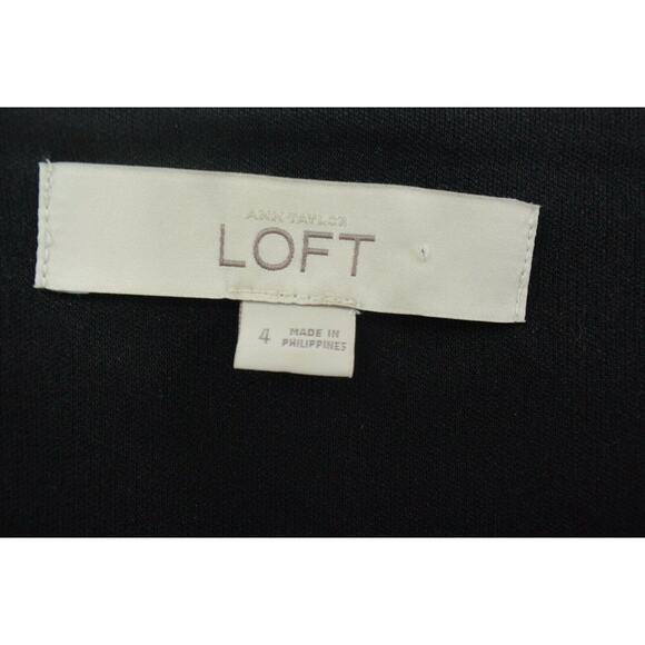 Ann Taylor LOFT Black Sequin Sleeveless Round Neck Shift Dress Size 4 - Picture 6 of 6